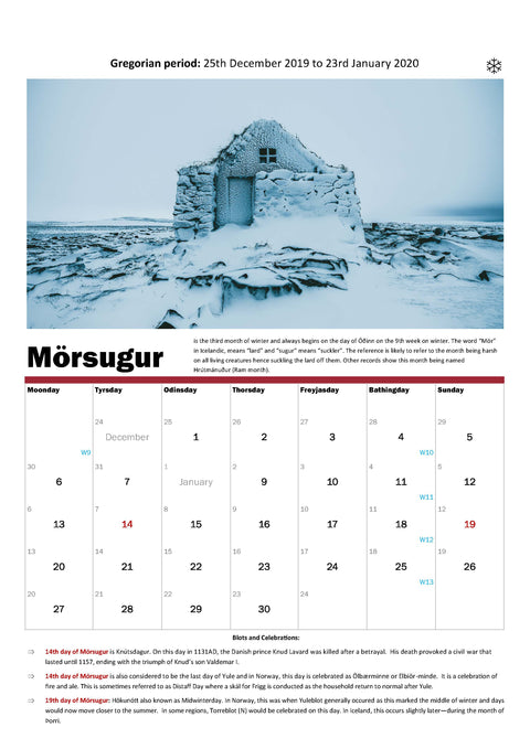 Ye Ole Norse Calendar 2020